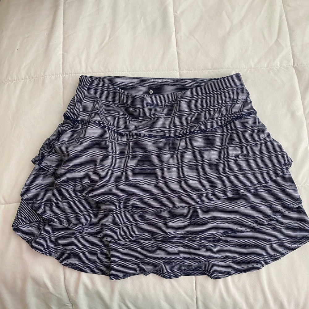 Athleta Navy Striped Athletic Skirt